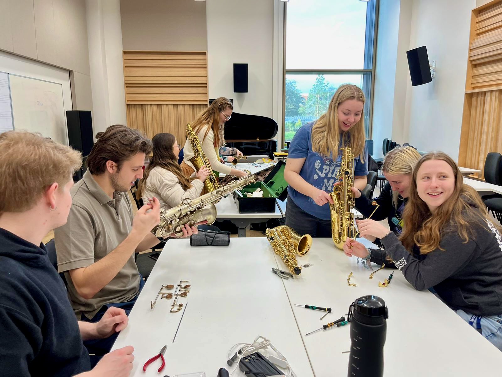 Jonathan Parapadakis learning to repair saxophones