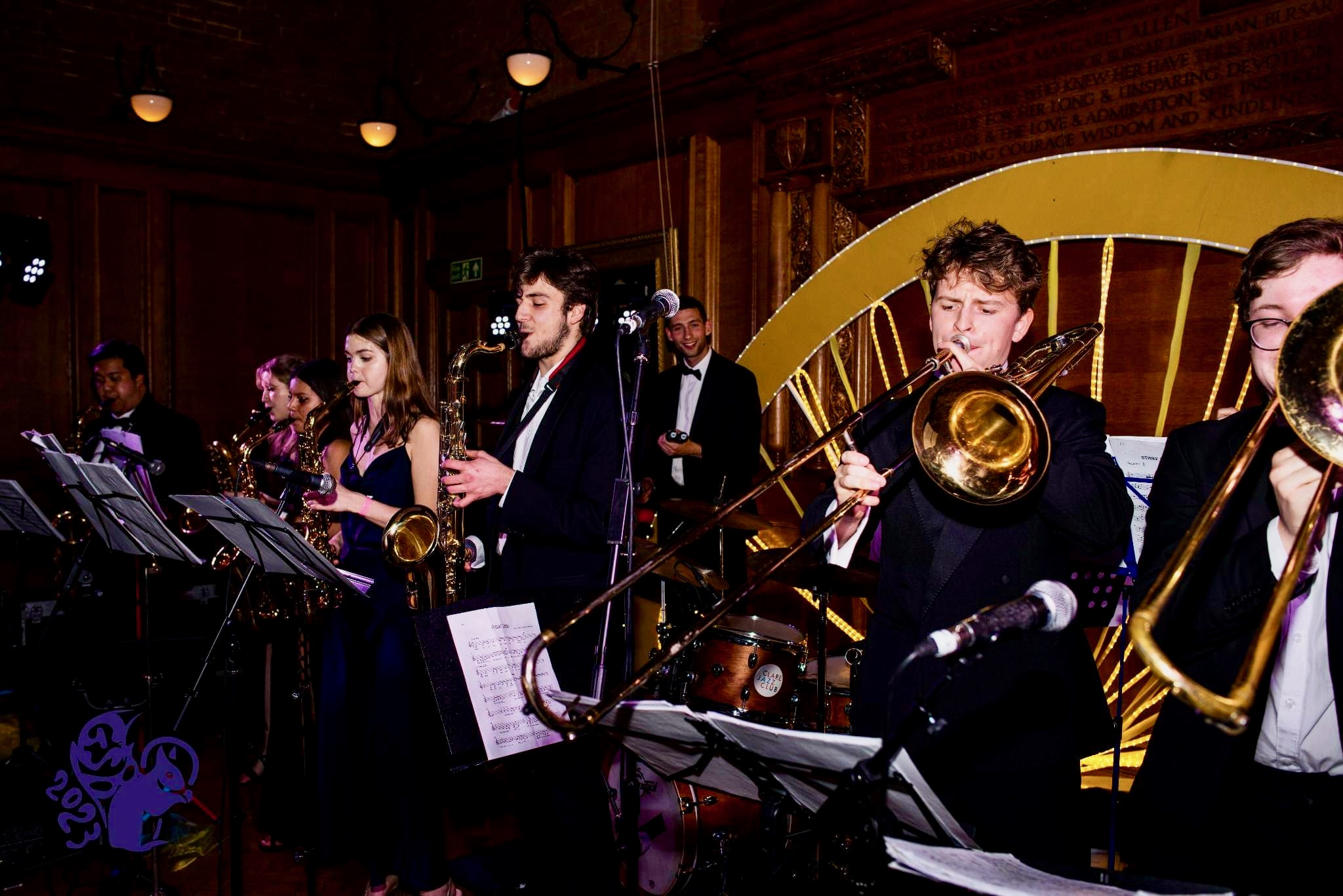 Jonathan Parapadakis playing tenor saxophone with Churchill Jazz Band